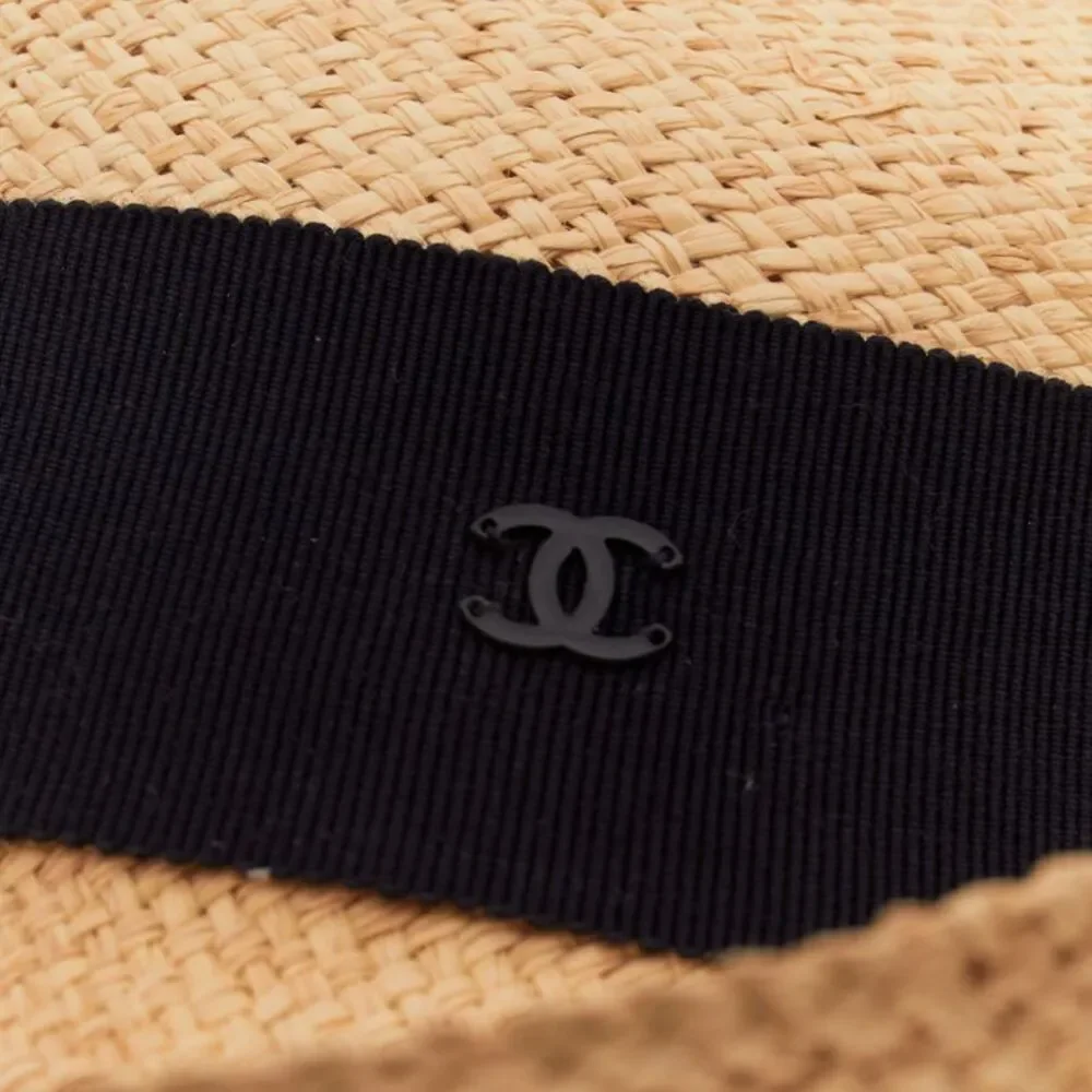 Chanel Straw Raffia CC Trilby Hat